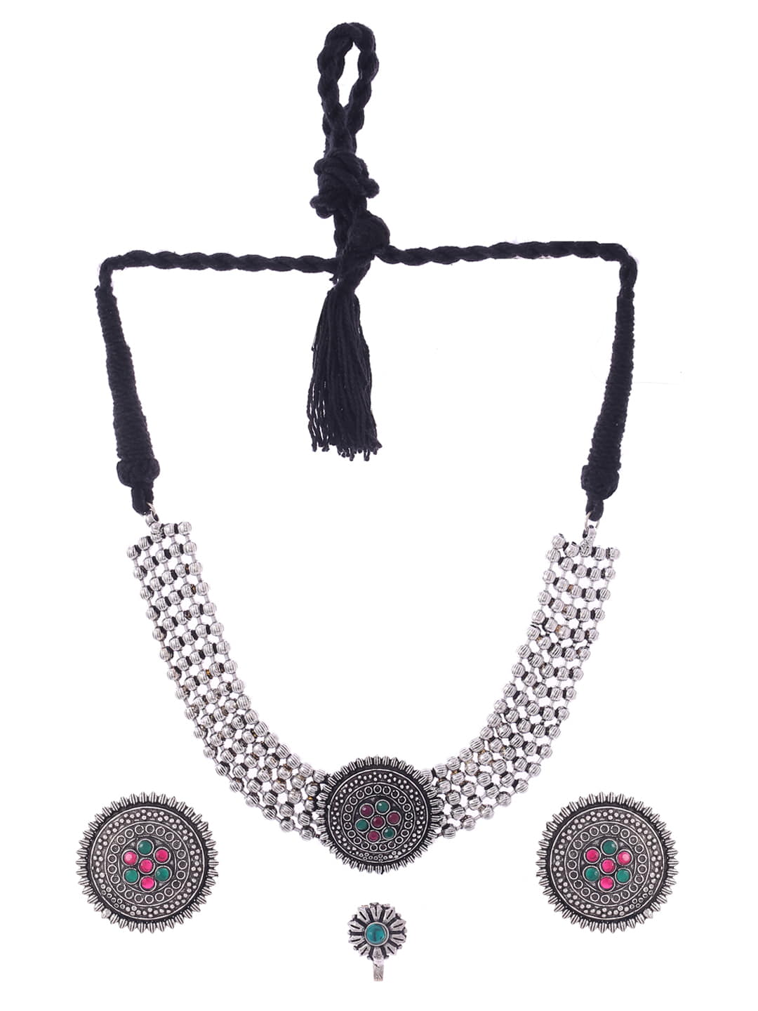 ethnic-oxidized-choker-necklace-set-with-nose-pin-viraasi