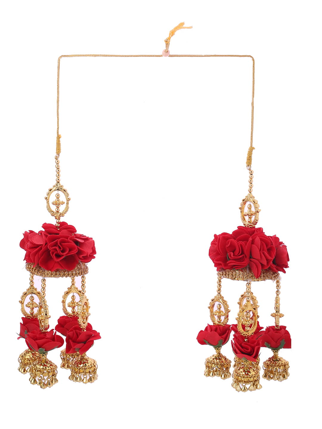 gold-plated-handcrafted-bridal-kaleera-set-with-red-flowers-viraasi