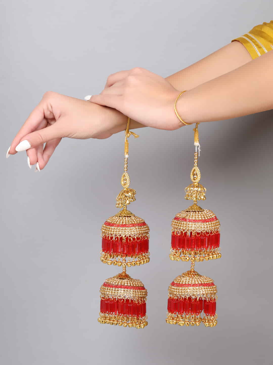 Gold Plated Ghungroo Bridal Kaleera for Women and Girls