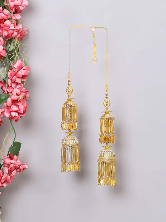 Gold Plated Leaf Shape Bridal Kaleera Set