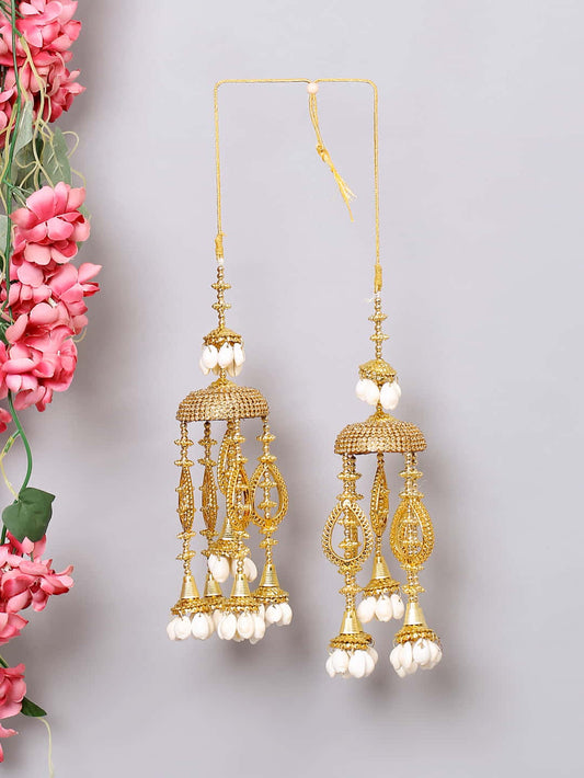 Gold Plated Handcrafted Bridal Kaleera with Shell