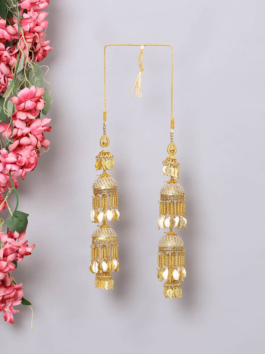 Gold Plated Two Layer Kaleera Set for Bride