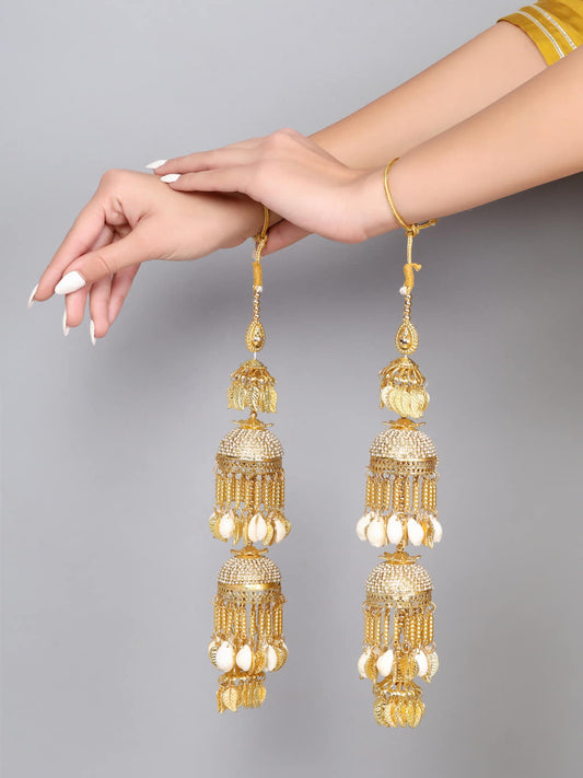 Gold Plated Two Layer Kaleera Set for Bride