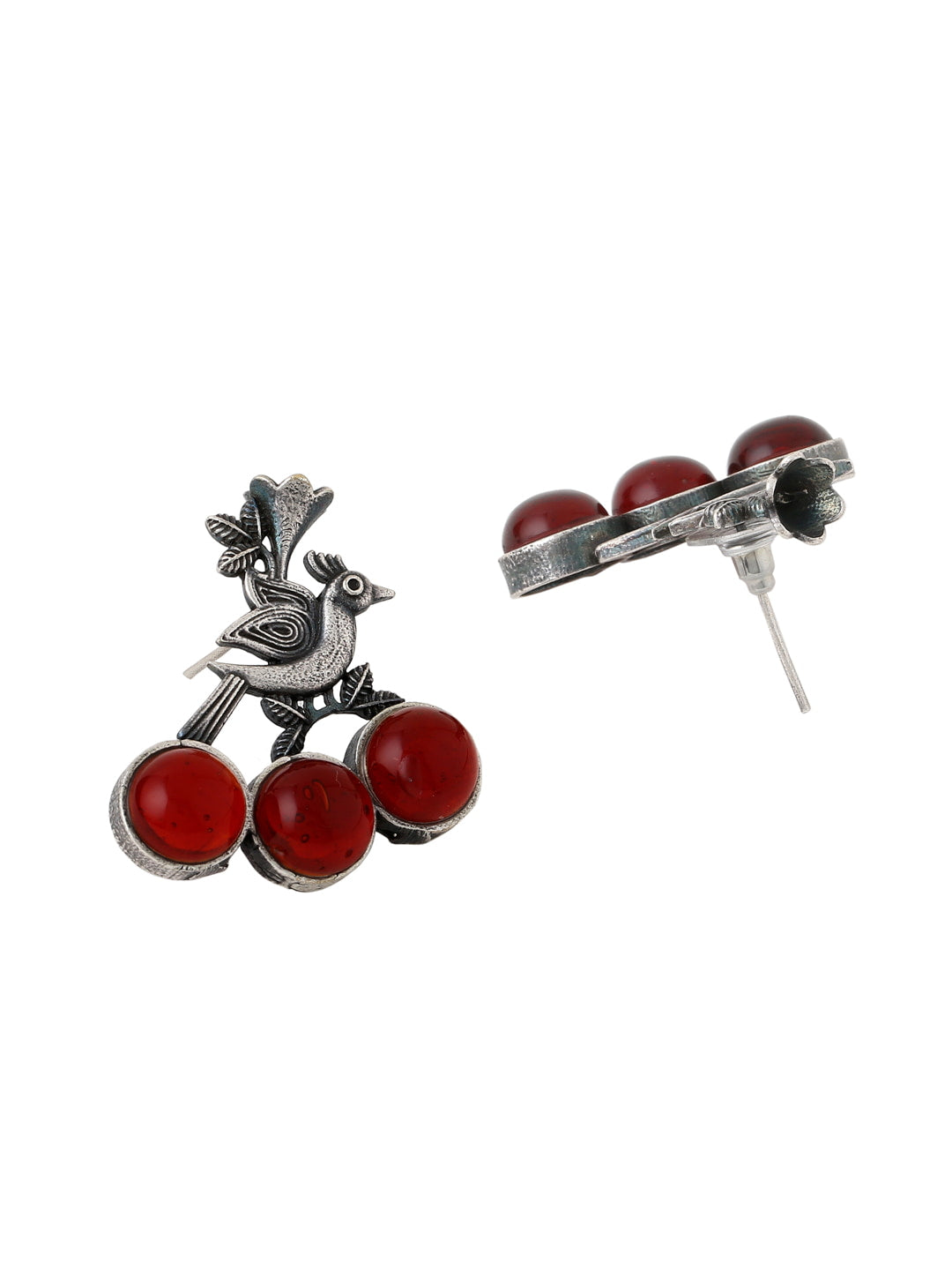 peacock-shape-oxidized-earrings-with-red-stone-viraasi