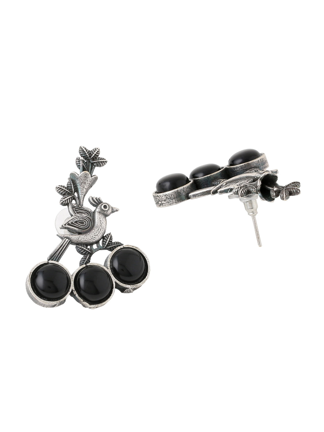 peacock-shape-oxidized-earrings-with-black-stone-viraasi