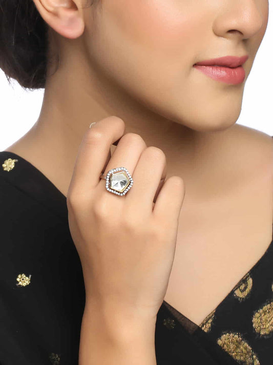 Black Rhodium Plated AD Ring-Adjustable