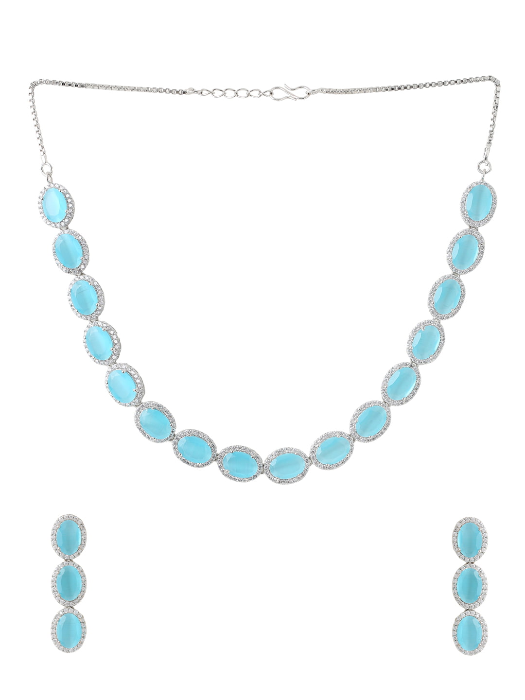 silver-gold-plated-american-diamond-necklace-set-turquoise-color-viraasi