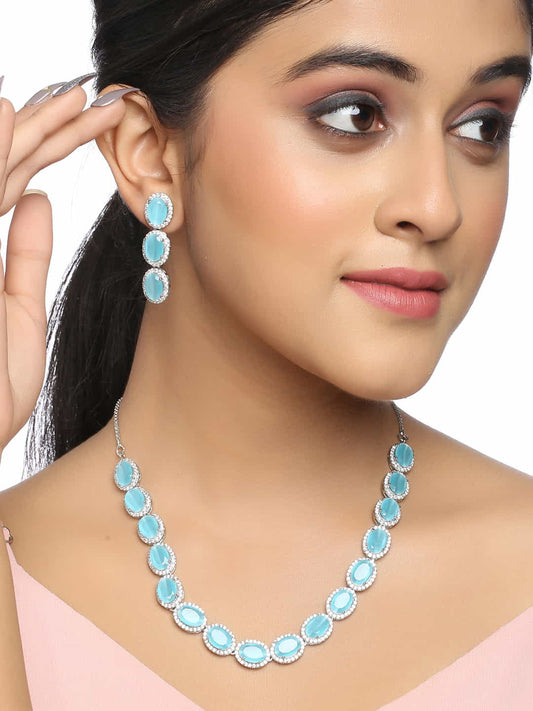 silver-gold-plated-american-diamond-necklace-set-turquoise-color-viraasi