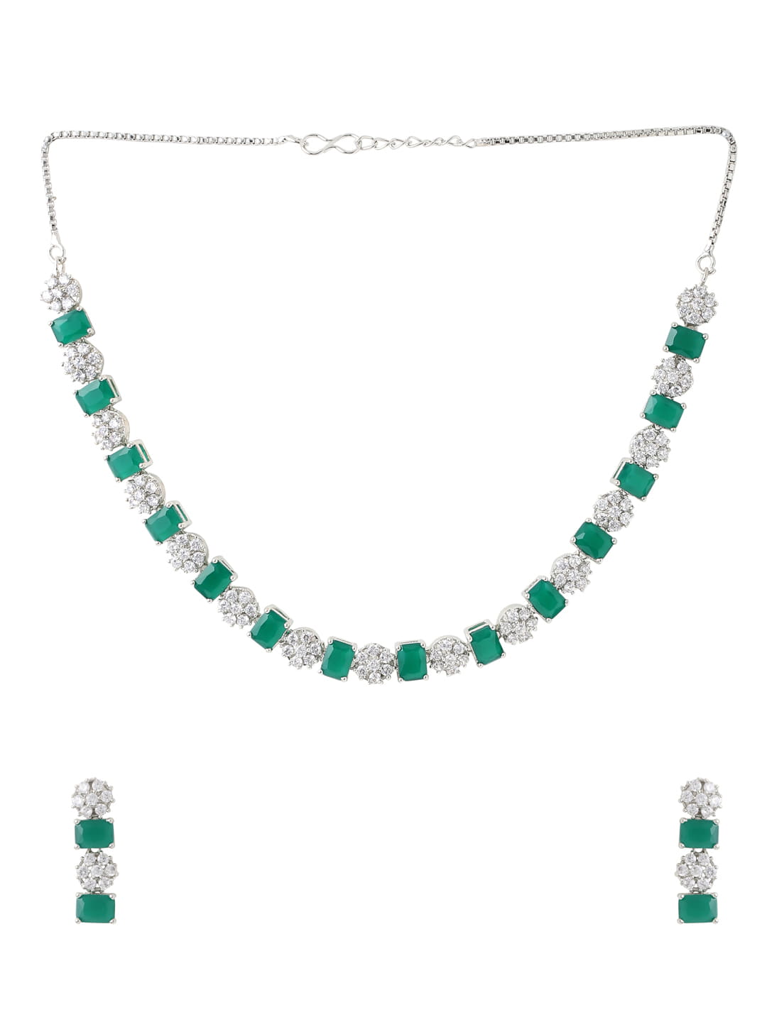 floral-shape-american-diamond-necklace-set-emerald-color-viraasi