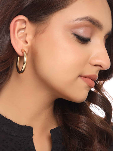 Gold Plated Minimal Hoop Earrings for Women