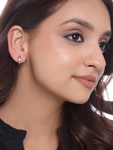 Silver Plated Minimal Stud Earrings for Women
