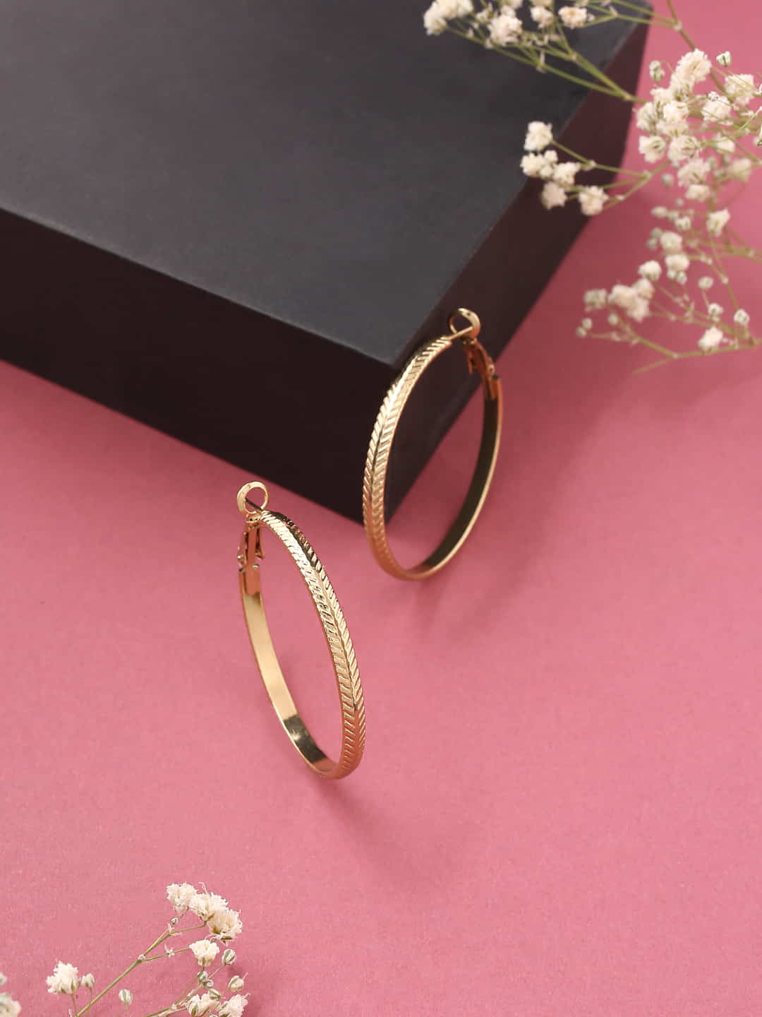 Gold Plated Minimal Hoop Earrings for Women and Girls