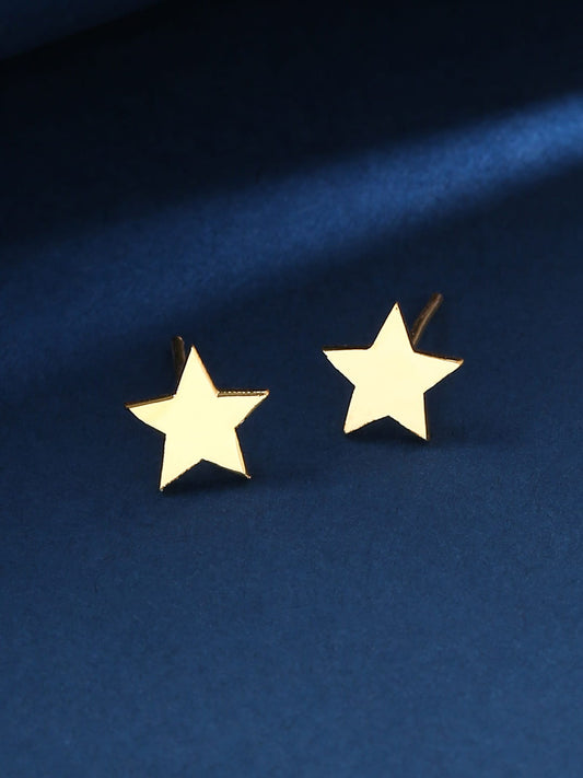 Gold Plated Minimal Design Star Earrings