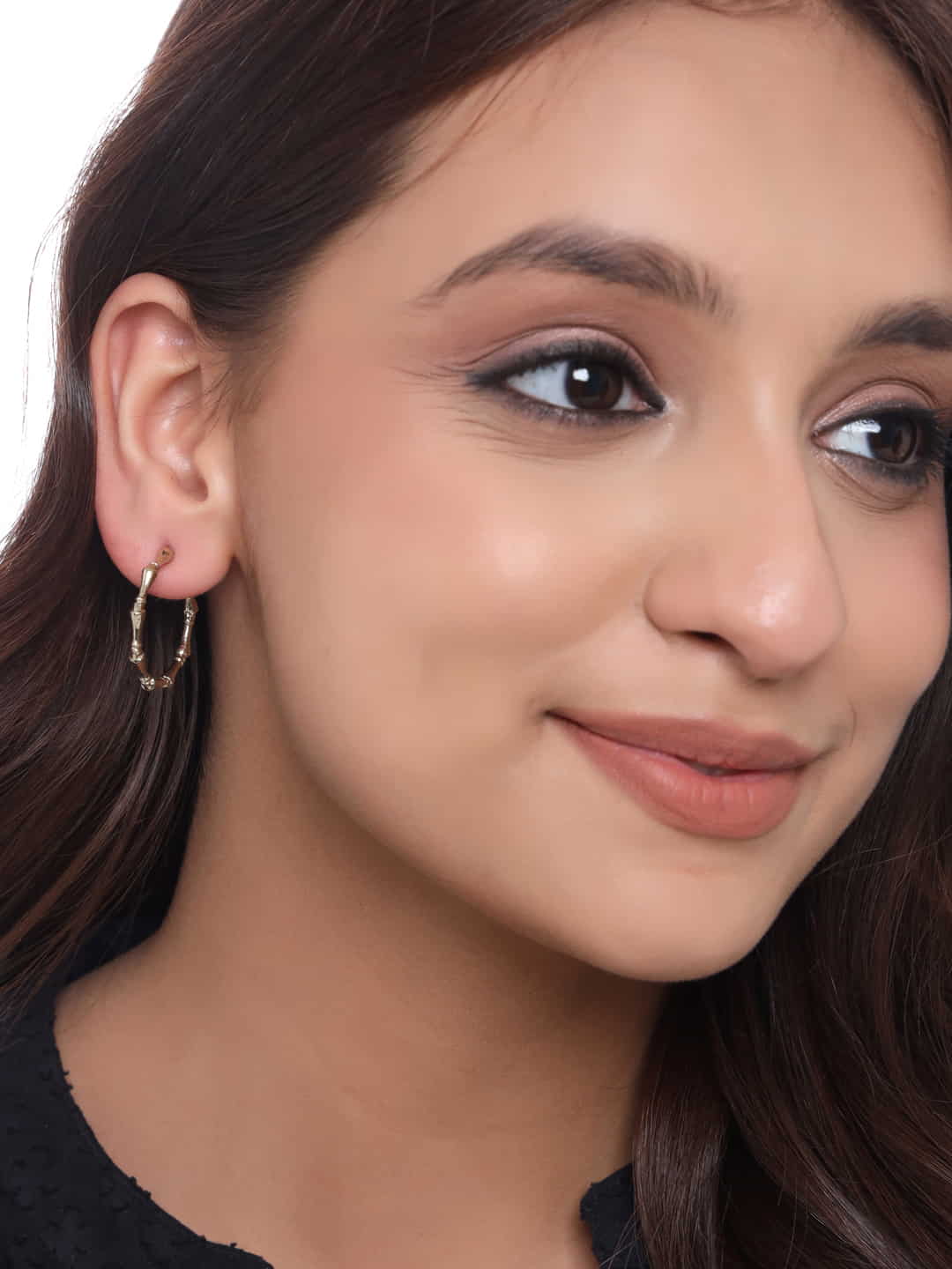 Gold Plated Stud Hoop Earrings for Women and Girls
