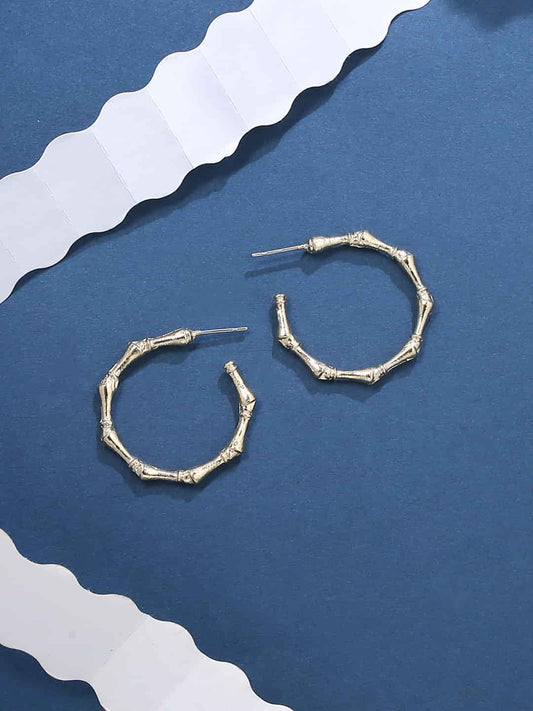 Gold Plated Stud Hoop Earrings for Women and Girls