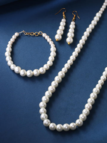 white-pearl-single-layer-necklace-set-with-bracelet-viraasi