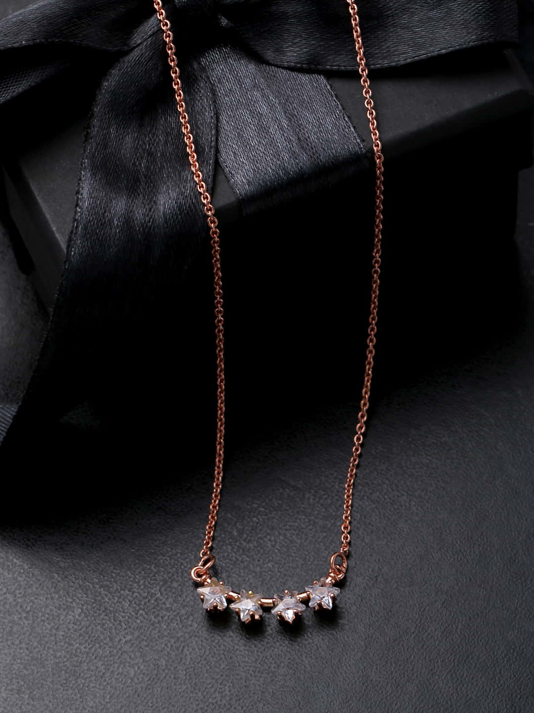 Rose Gold Plated American Diamond Necklace