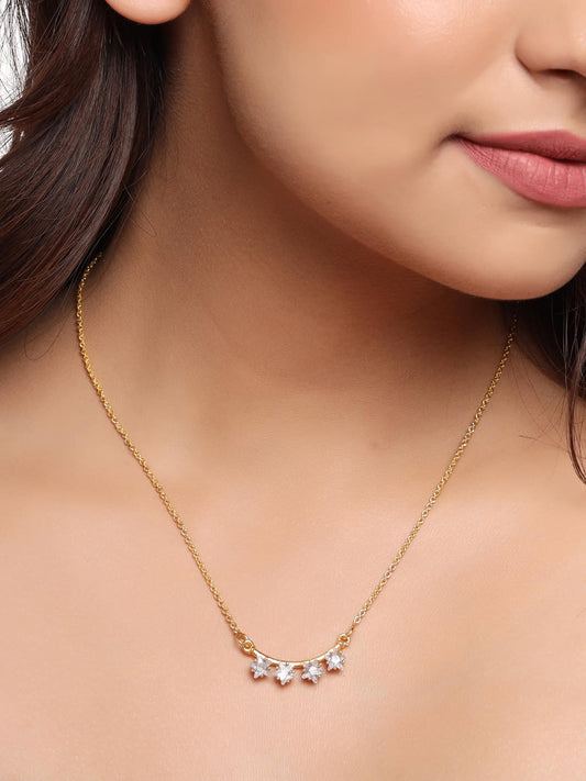 Gold Plated American Diamond Necklace