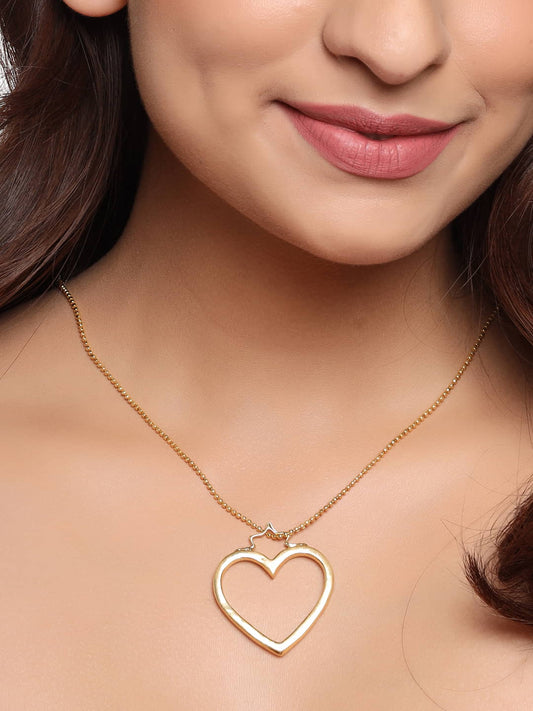 Gold Plated Heart Shape Pendant Necklace