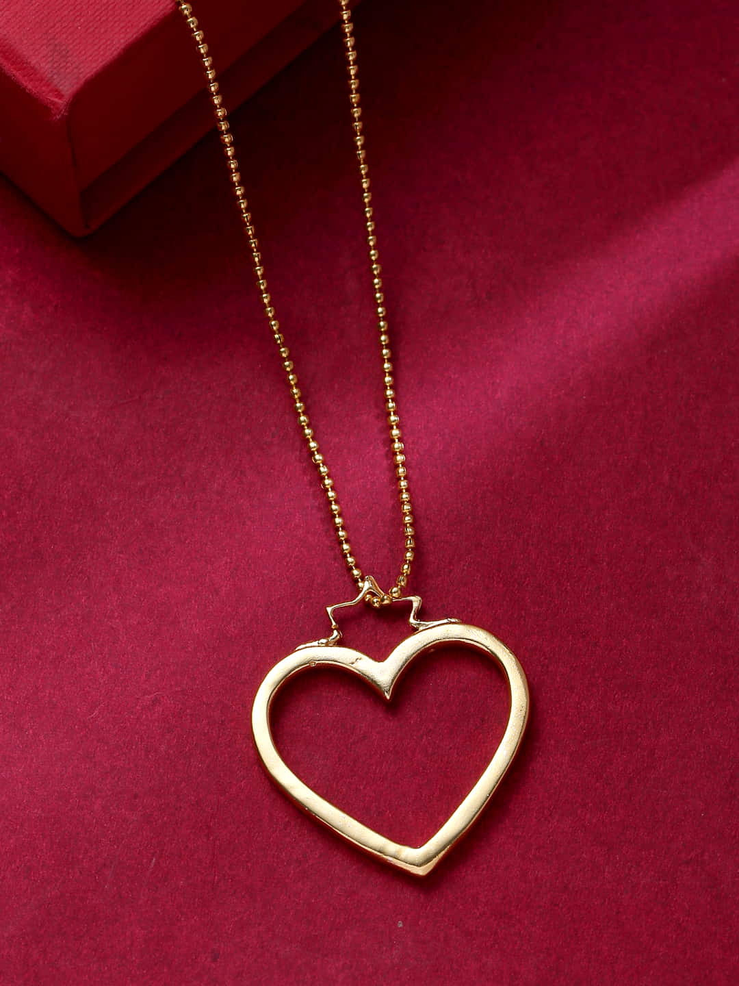 Gold Plated Heart Shape Pendant Necklace