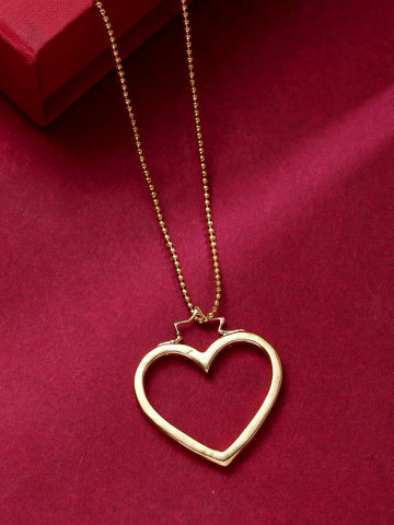 Gold Plated Heart Shape Pendant Necklace