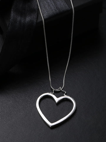 Silver Plated Heart Shape Pendant Necklace