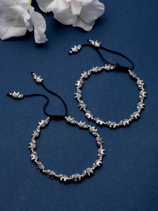 Silver Plated Elephant Shape Anklet