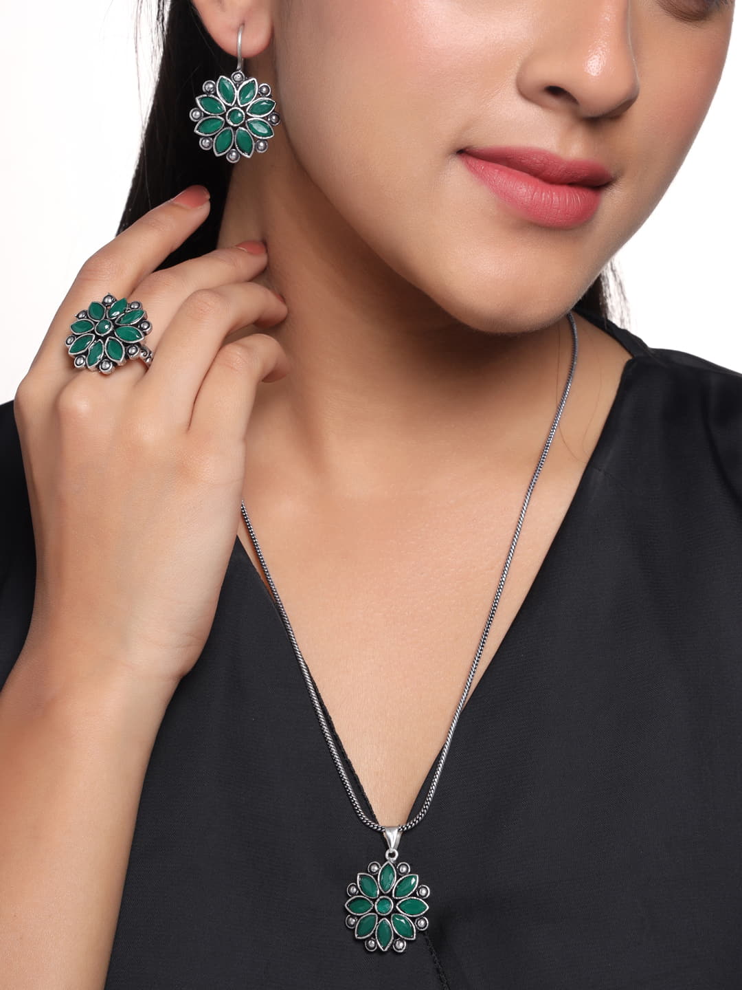 oxidized-jewellery-set-combo-green-viraasi