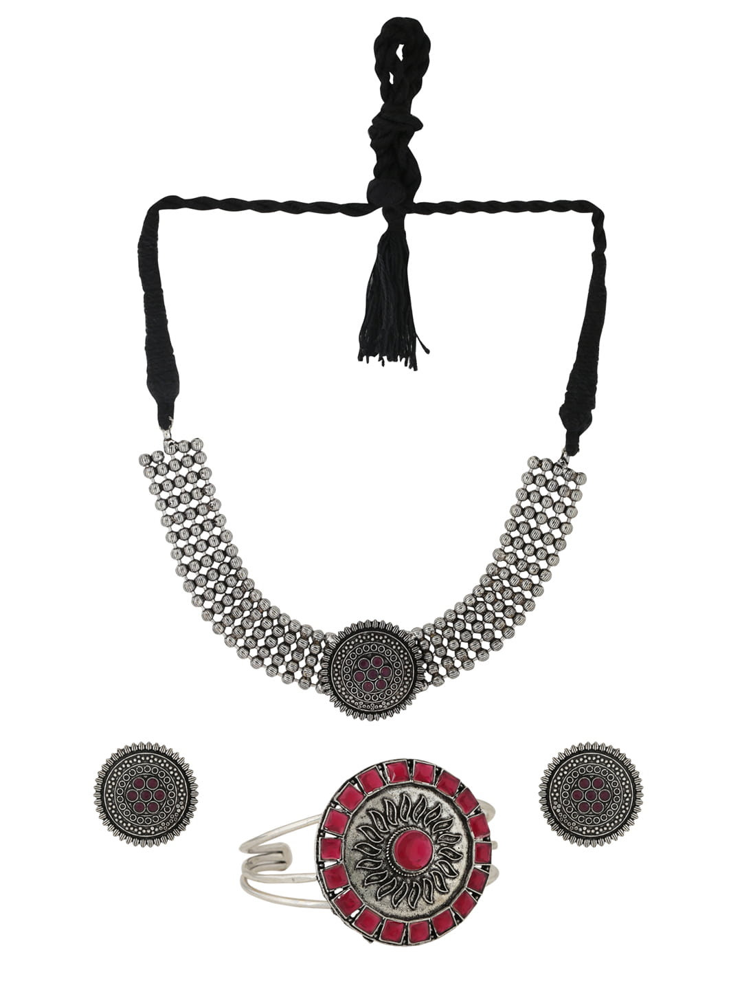 oxidized-choker-necklace-set-with-kada-bangle-viraasi
