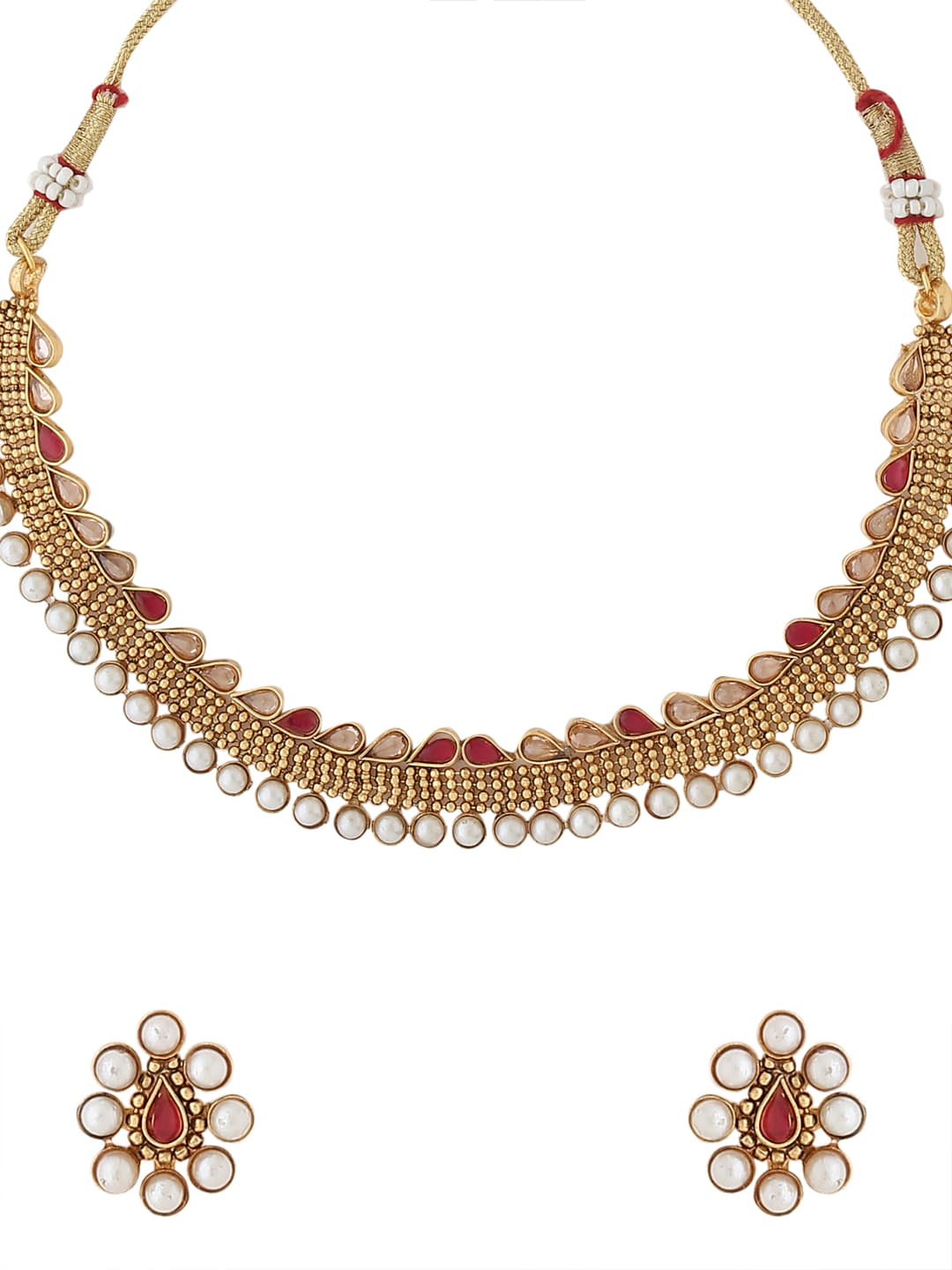 gold-plated-floral-shape-red-kundan-necklace-set-viraasi