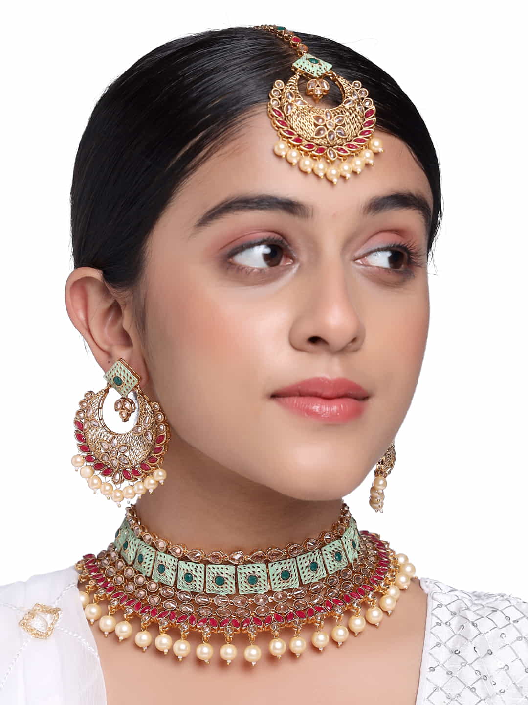 gold-plated-multi-color-stone-bridal-necklace-set-viraasi