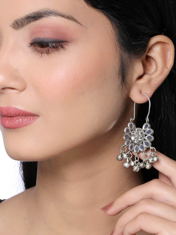 Oxidised Boho Gypsy Dangle Mirror Earrings