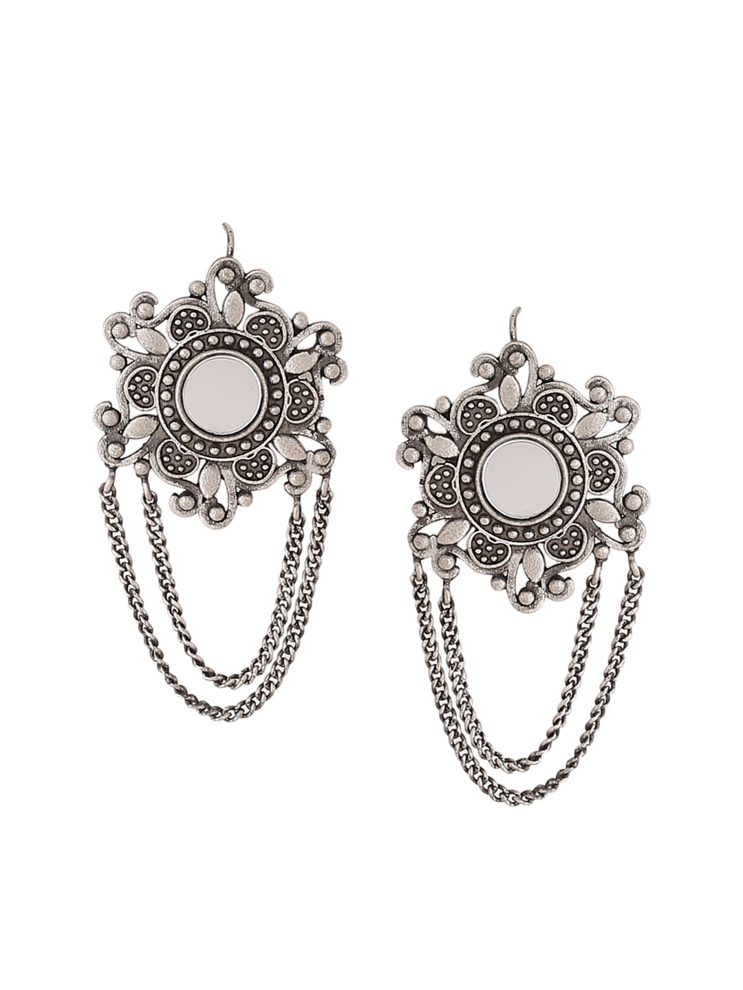 oxidised-floral-shape-mirror-earrings-viraasi