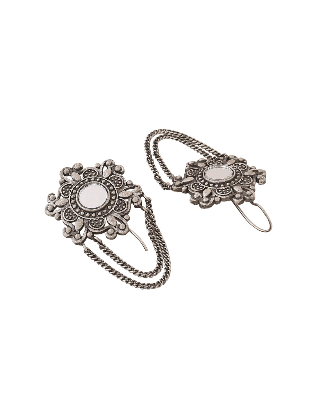 oxidised-floral-shape-mirror-earrings-viraasi