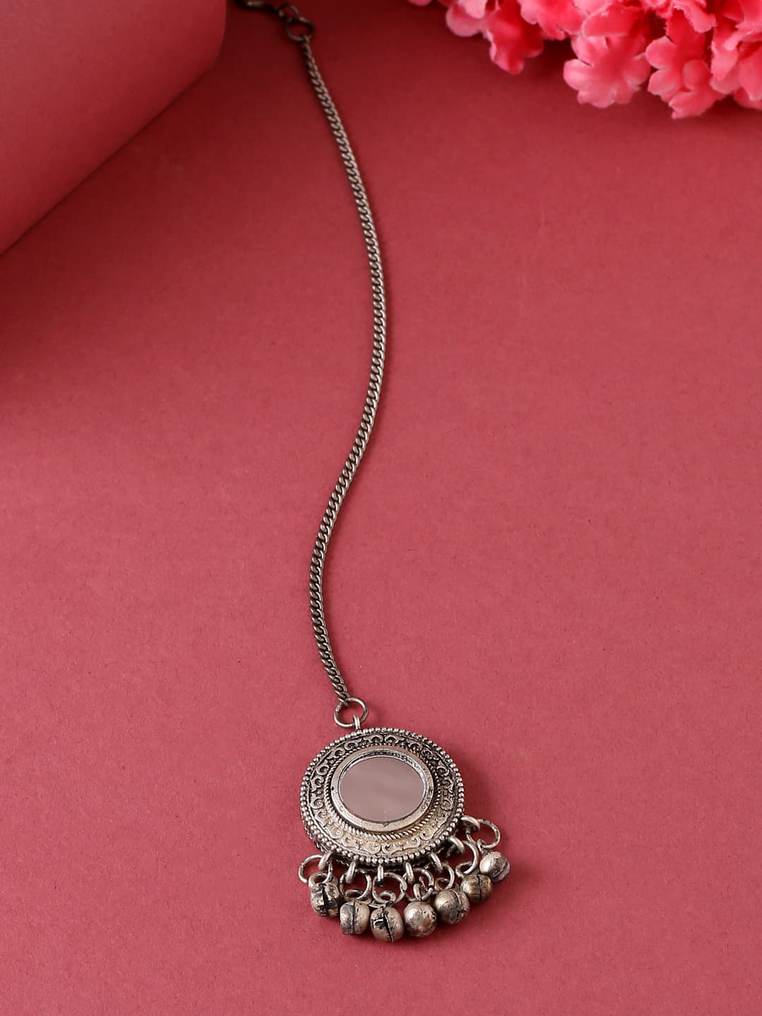 oxidised-silver-plated-round-shape-mirror-maang-tikka-viraasi