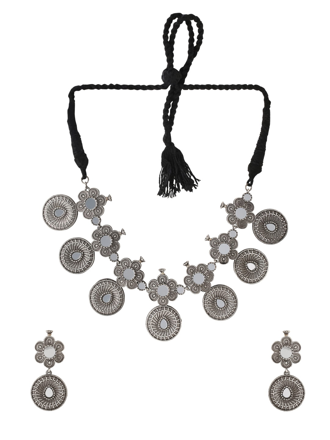 oxidised-plated-mirror-necklace-set-viraasi