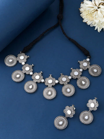 oxidised-plated-mirror-necklace-set-viraasi