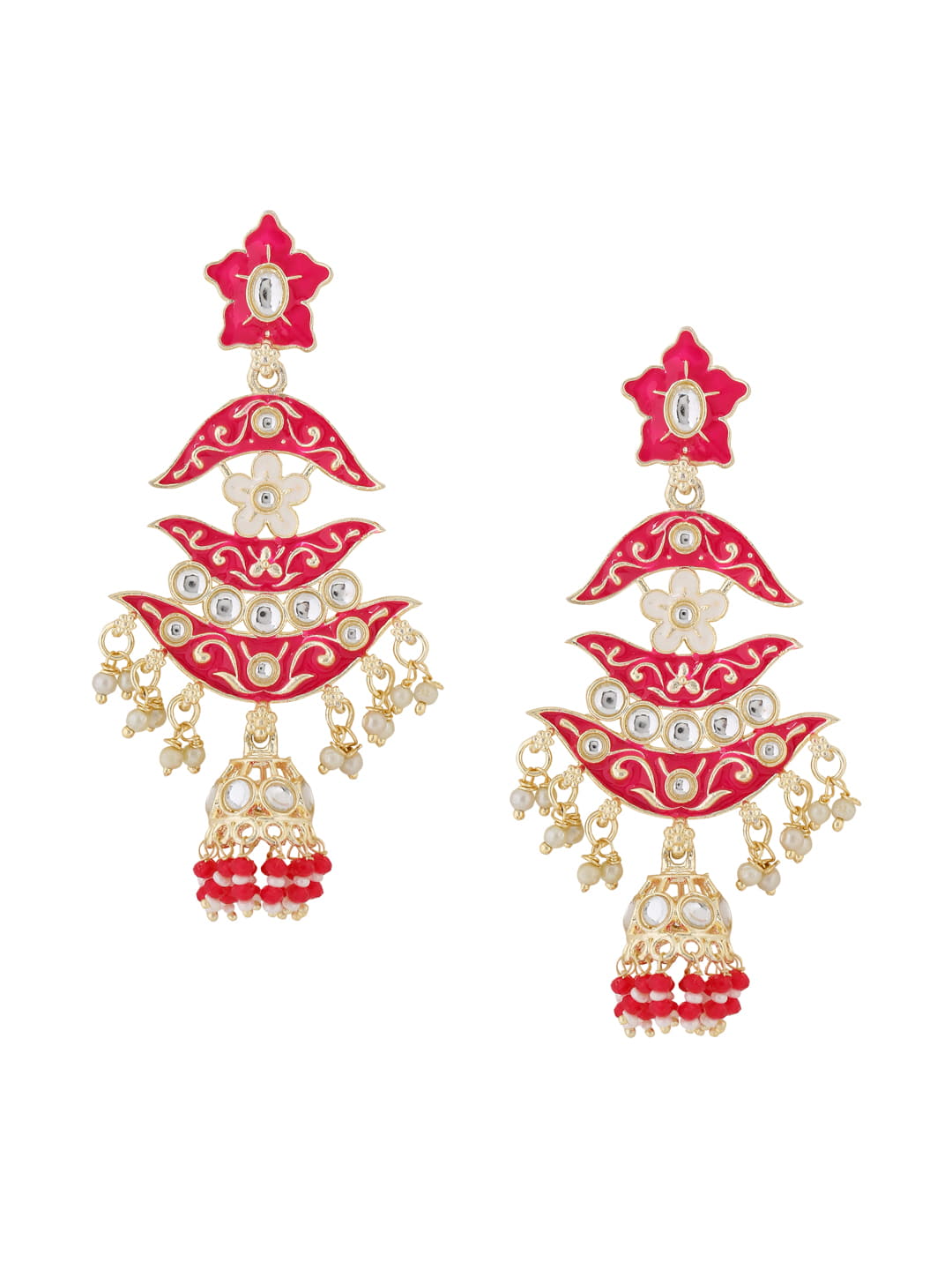 gold-plated-enamel-meenakari-dangle-earrings-pink-viraasi