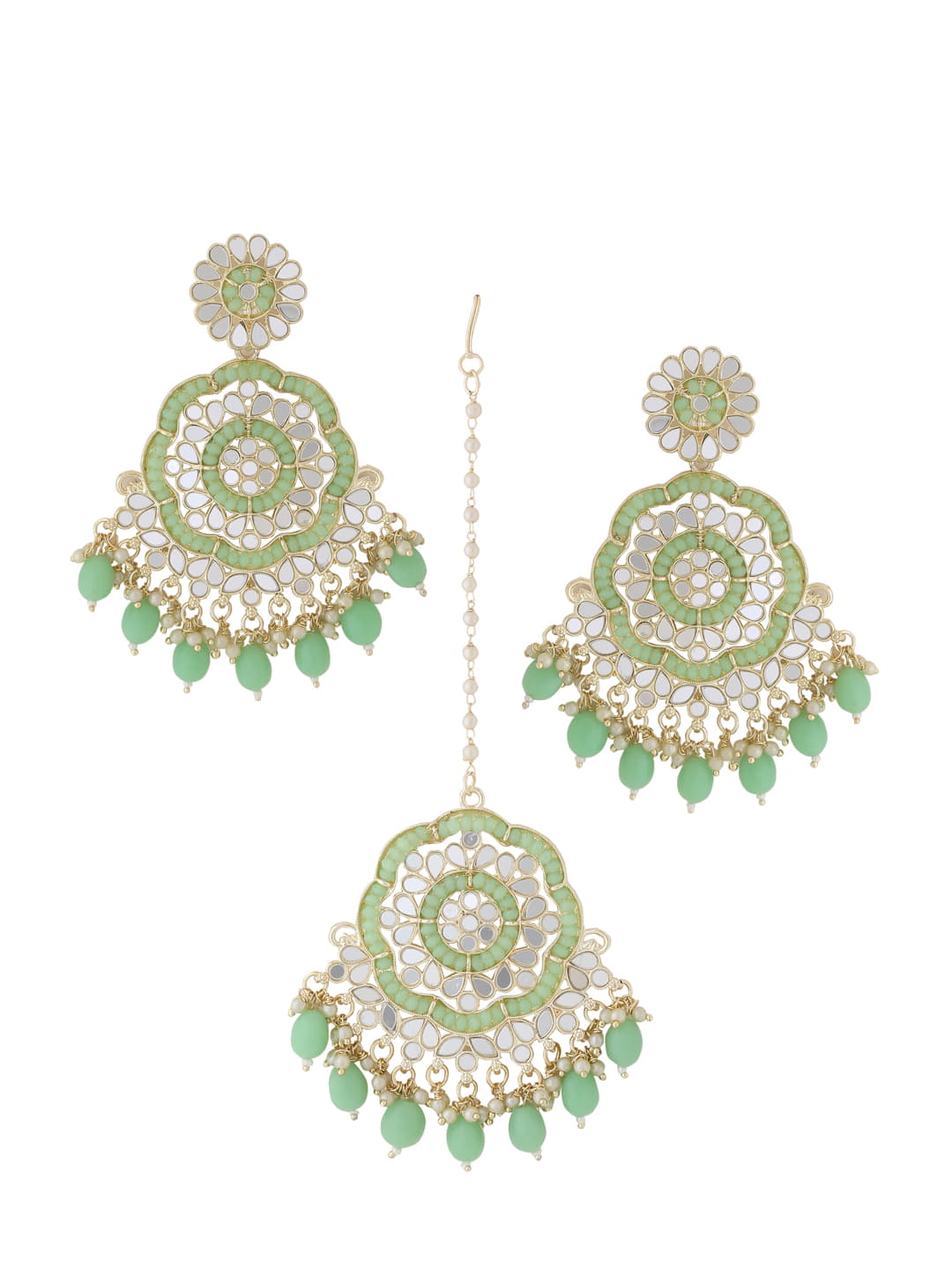 bohemian-mirror-earrings-and-maang-tikka-set-green-viraasi