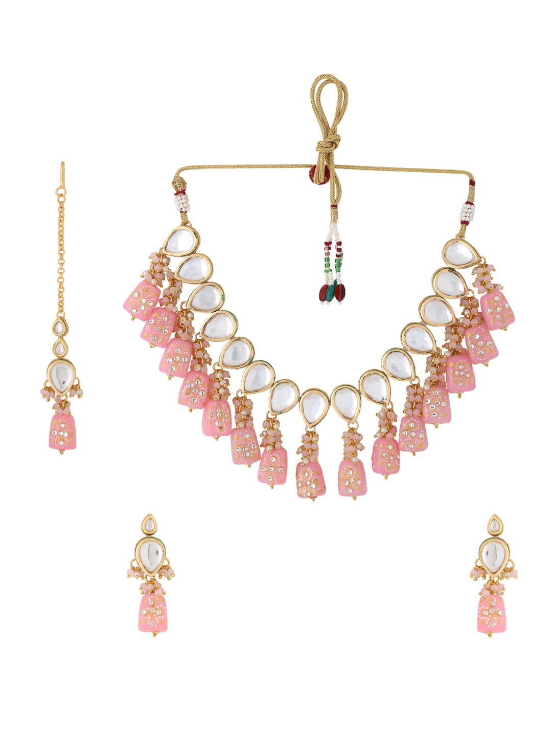 bridal-kundan-necklace-set-with maang-tikka-viraasi