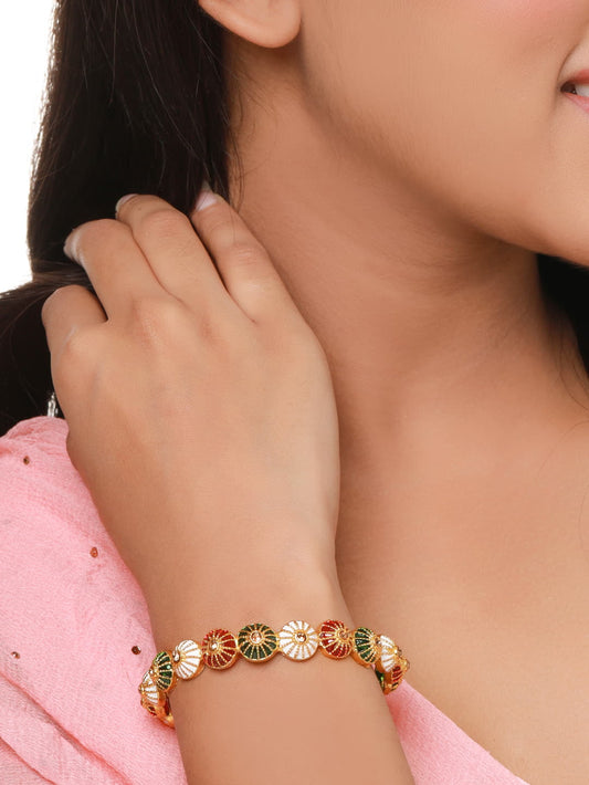 Gold Plated Enameled Bangles