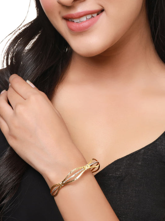 Gold Plated Silver Line Bangle Set