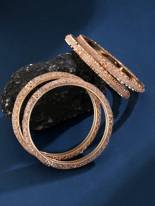 Set of 4 Rose Gold Plated Bangles