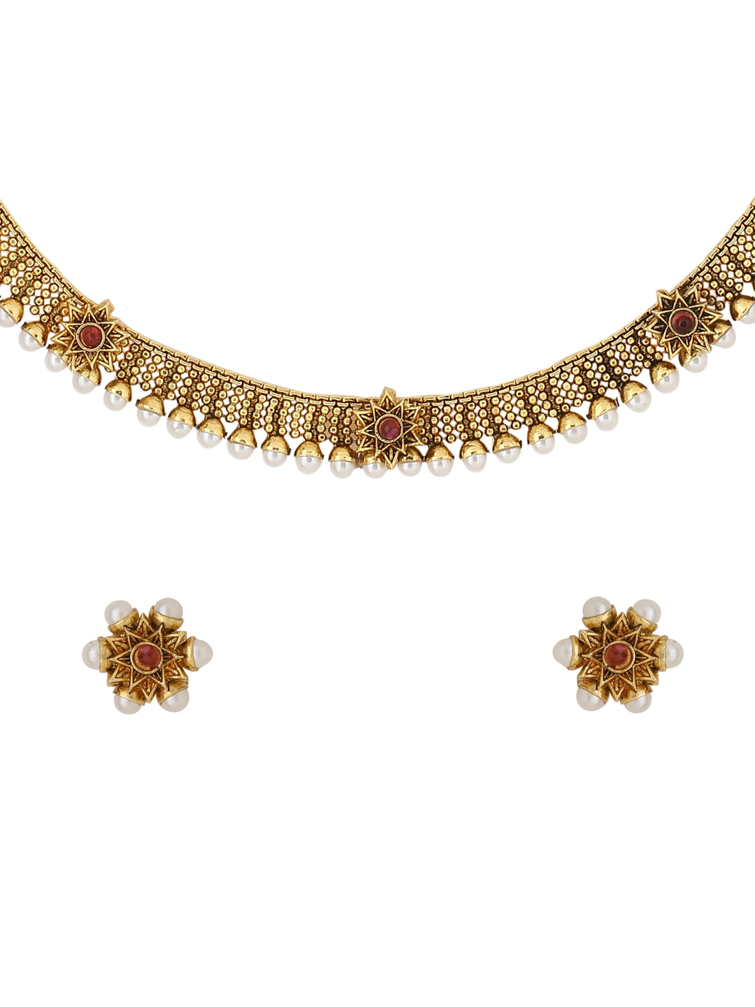 gold-plated-floral-shape-choker-necklace-set-virrasi