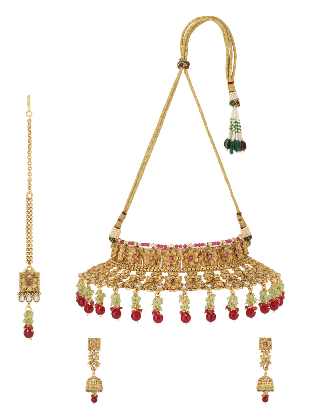 gold-plated-bridal-jewellery-set-with-red-stone-viraasi