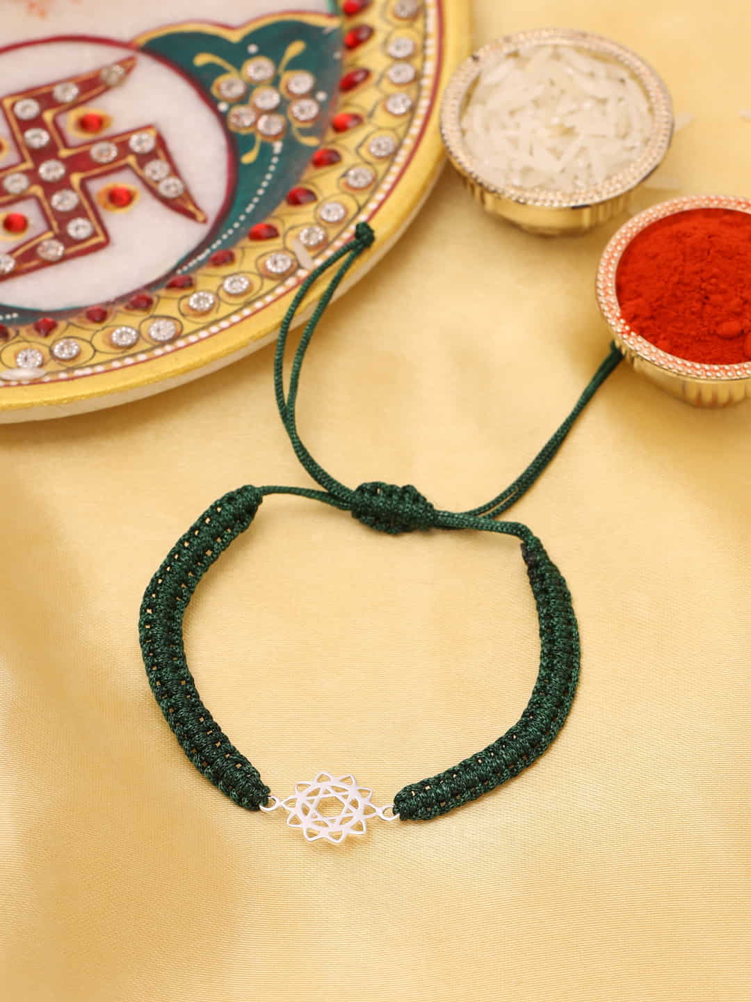 Floral Shape 925 Silver Rakhi-Viraasi