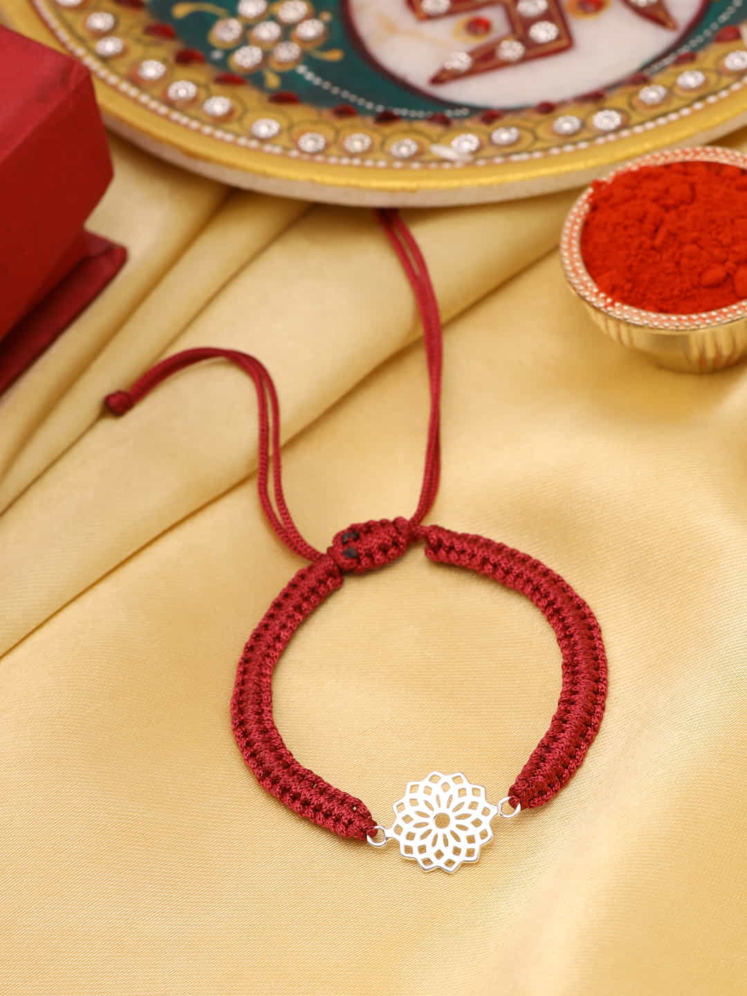 925 Sterling Silver Plated Rakhi-Viraasi