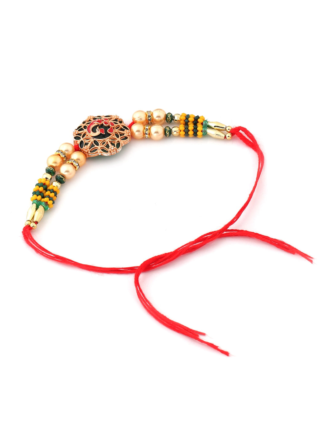 Peacock Shape Thread Rakhi for Brother-Viraasi