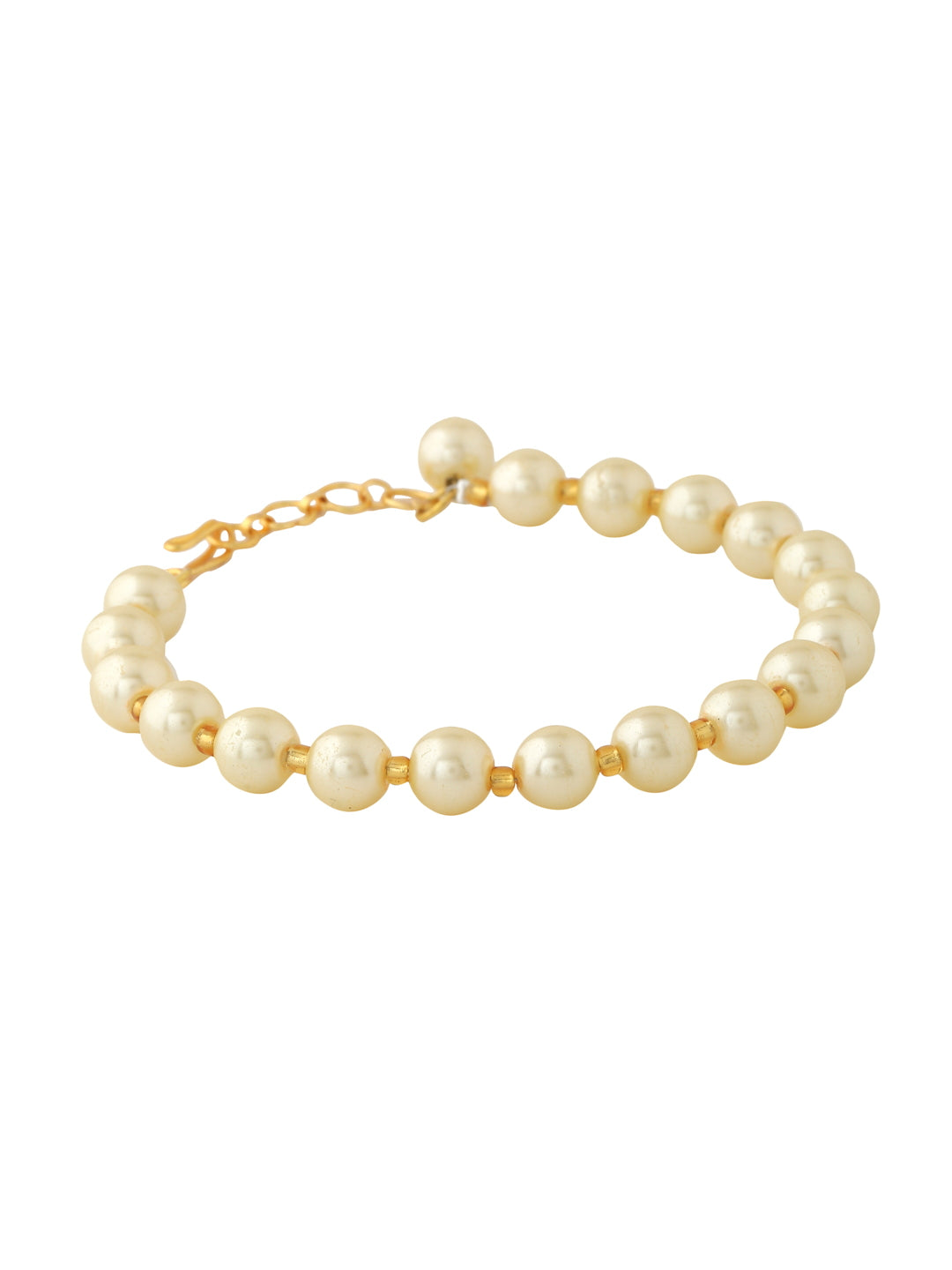 Gold Plated Pearl Bracelet for Girls and Women-Viraasi