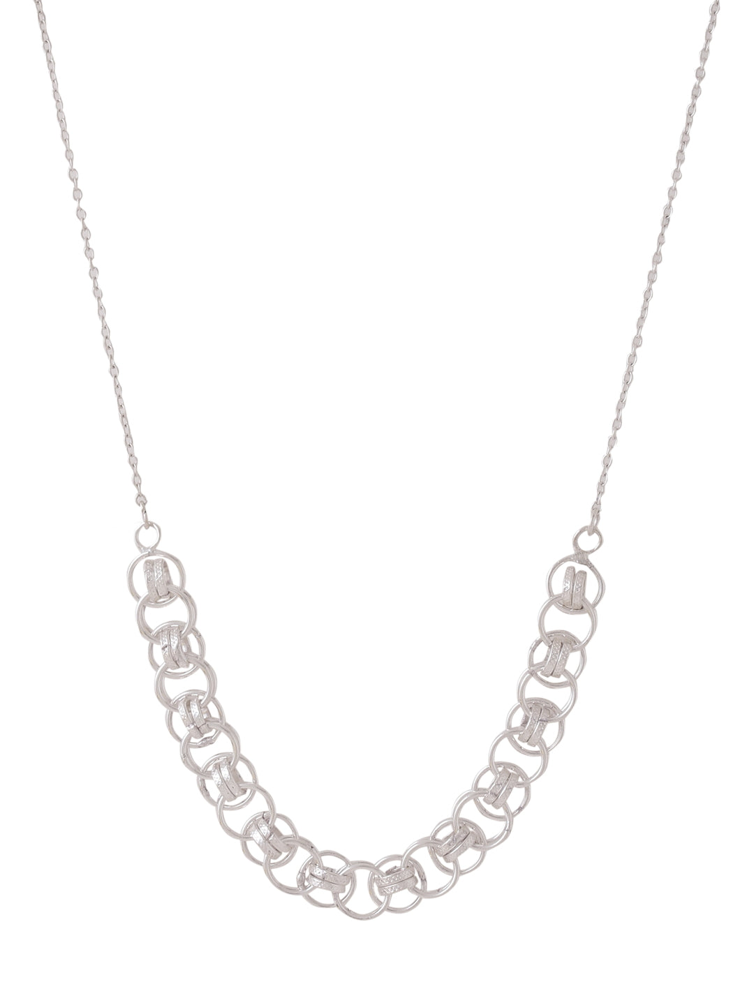Stylish Silver Plated Chain Necklace-Viraasi